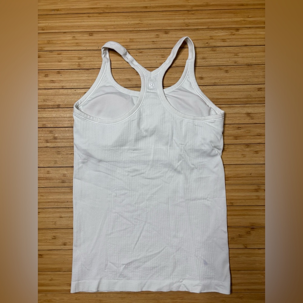 Lululemon White Ribbed Women's Tank Top